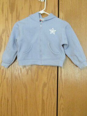 NEW LEGENDS GIRLS SIZE M (5 / 6) SWEAT SHIRT JACKET LIGHT BLUE ATHLETIC HOODIE
